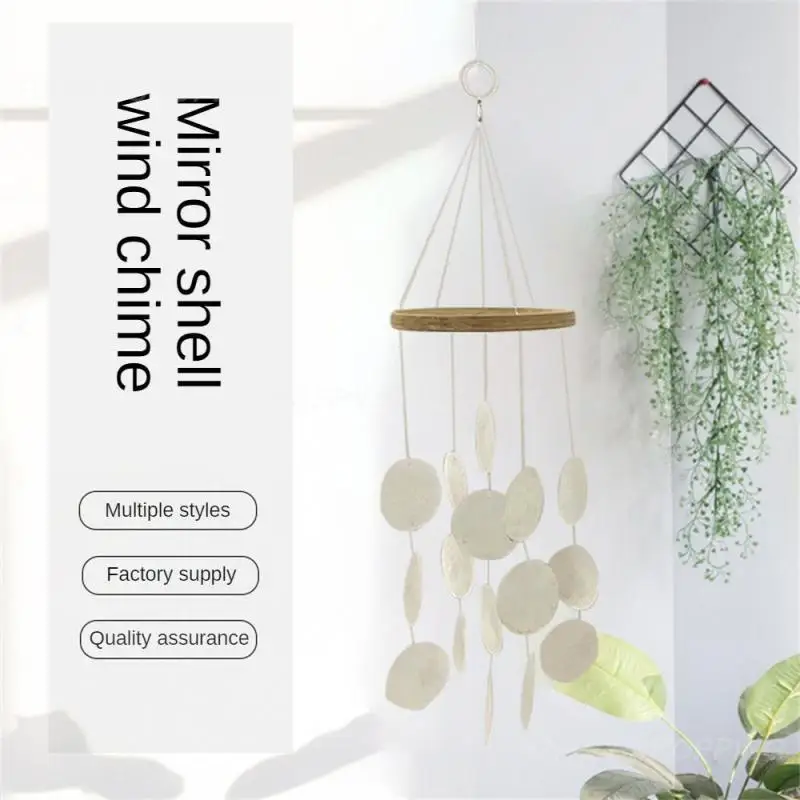 

Wind Chime 45x12cm Home Manual Fashion Wooden Shell Decoration Party Supplies Balcony Decoration Mirror Shell/wooden Ring Ins