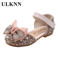 ulknn 2022 new flats for girls kids single shoes leisure small pink bowknot soft shoes shoe show size 21 36