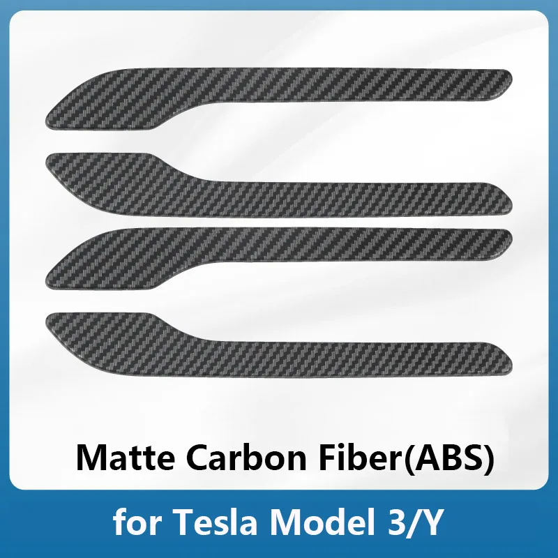 

Для Tesla Model 3/Y 2025 комплект крышки дверной ручки розовая защитная наклейка из углеродного волокна Декор ABS внешние аксессуары MY 2024