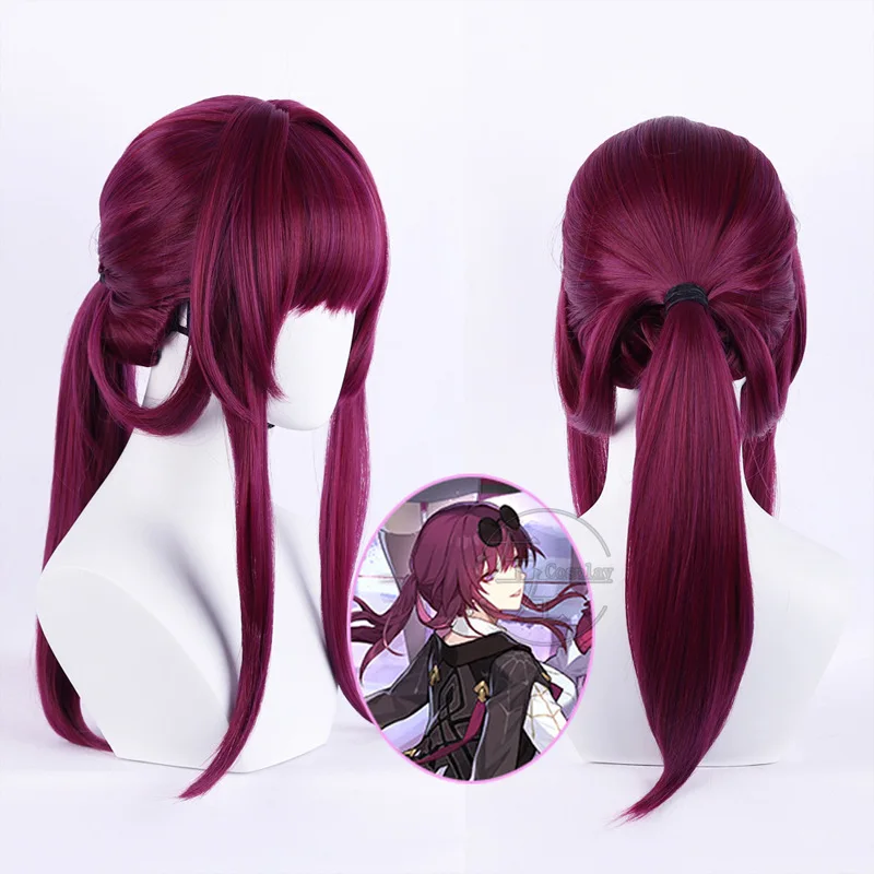 

Kafka Cosplay Wig Game Honkai: Star Rail Kafka 45cm Long Heat Resistant Hair Halloween Cosplay Wig + Free Wig Cap Rose Net