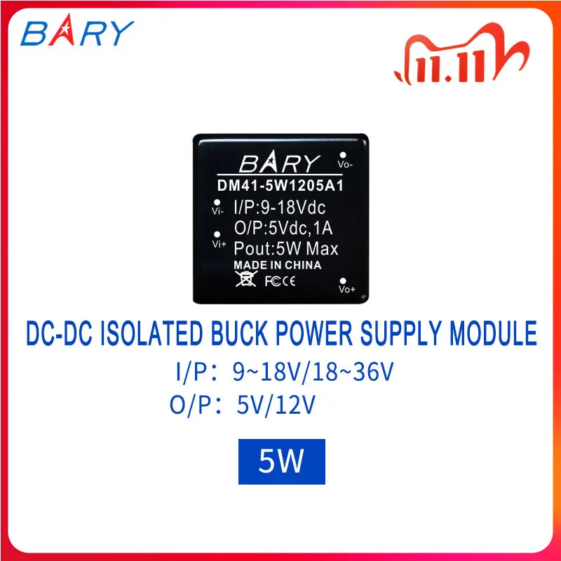 

DM41-5W DC изолированный регулятор/понижающий модуль от 5V до 36V до 5V/12V/ Boost от 5V до 12V/24V до 5V/5W
