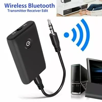 2 in 1 bluetooth 5 0 transmitter receiver pc car speaker 3 5mm aux hifi music audio adapterheadphones carhome stereo device