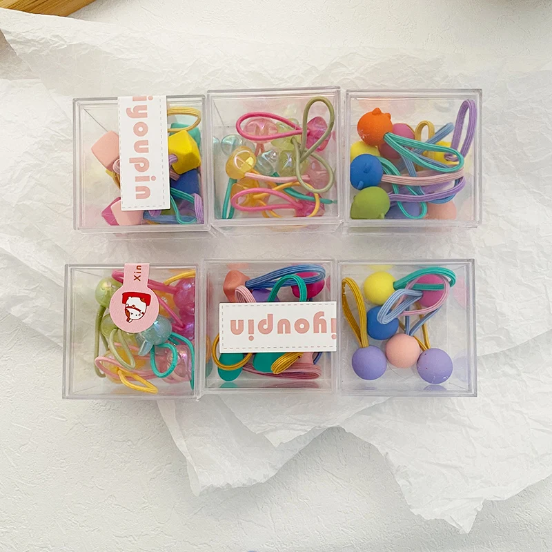 10 шт./корт. Милое мультяшное кольцо для волос милые эластичные резинки девочек в