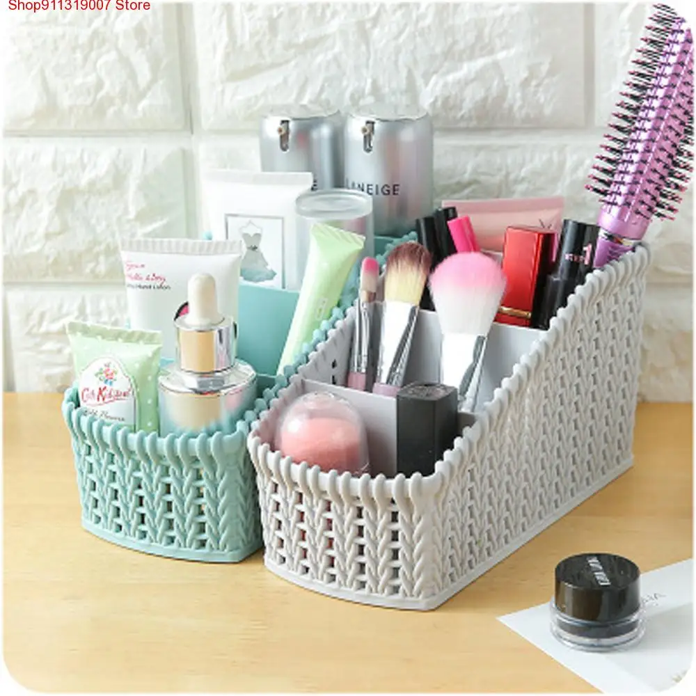 

Desktop Sundries Storage Box Makeup Organizer For Cosmetic Make Up Brush Storage Case Home Office Bathroom Storage Box#sw