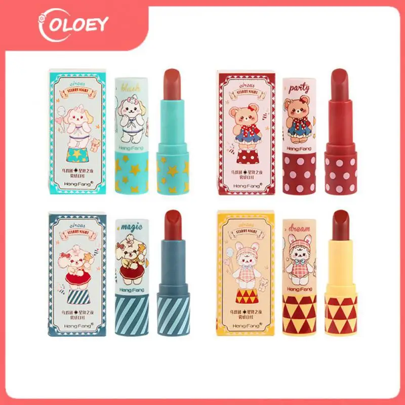 

Блеск для губ с мультипликационными животными, милая помада в виде кролика, водостойкая бархатная матовая красная помада, макияж губ, увлажняющий