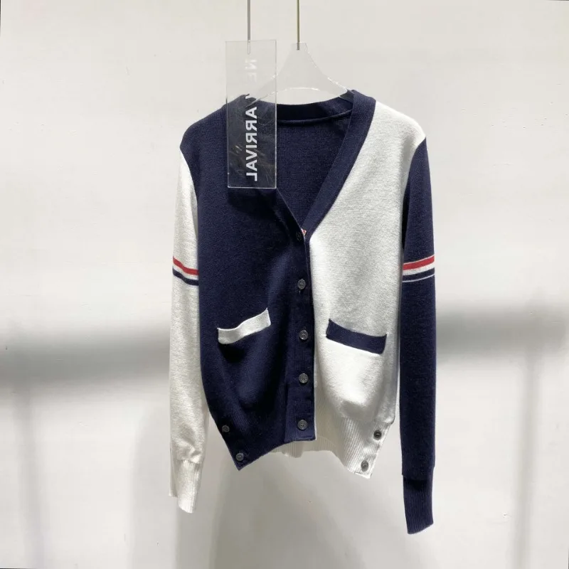 Вязаный свитер новый цветной женский вязаный кардиган с v-образным вырезом и