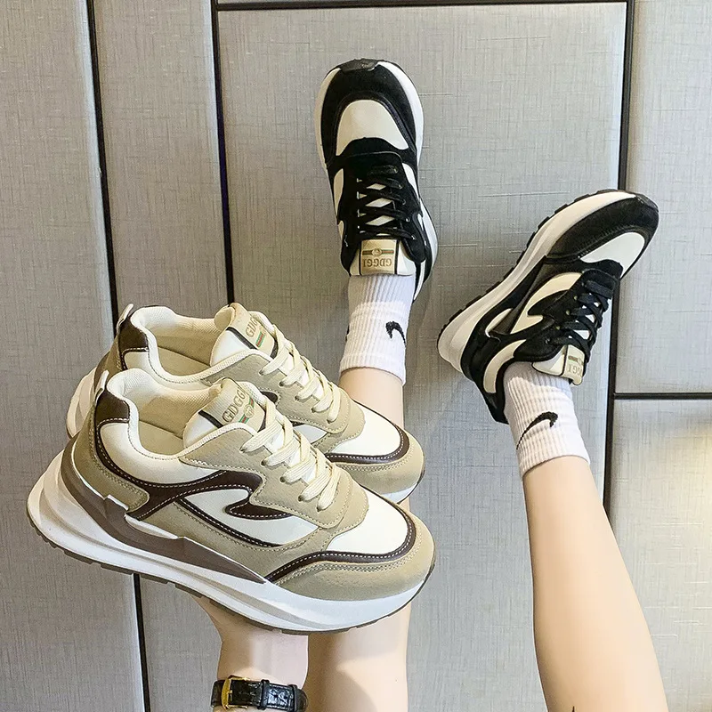 

New Platform Shoes for Women Sneakers Korean Student Sport Running Dad Shoe Fashion Lady Mixed Colors Sport Sneakers Footwear