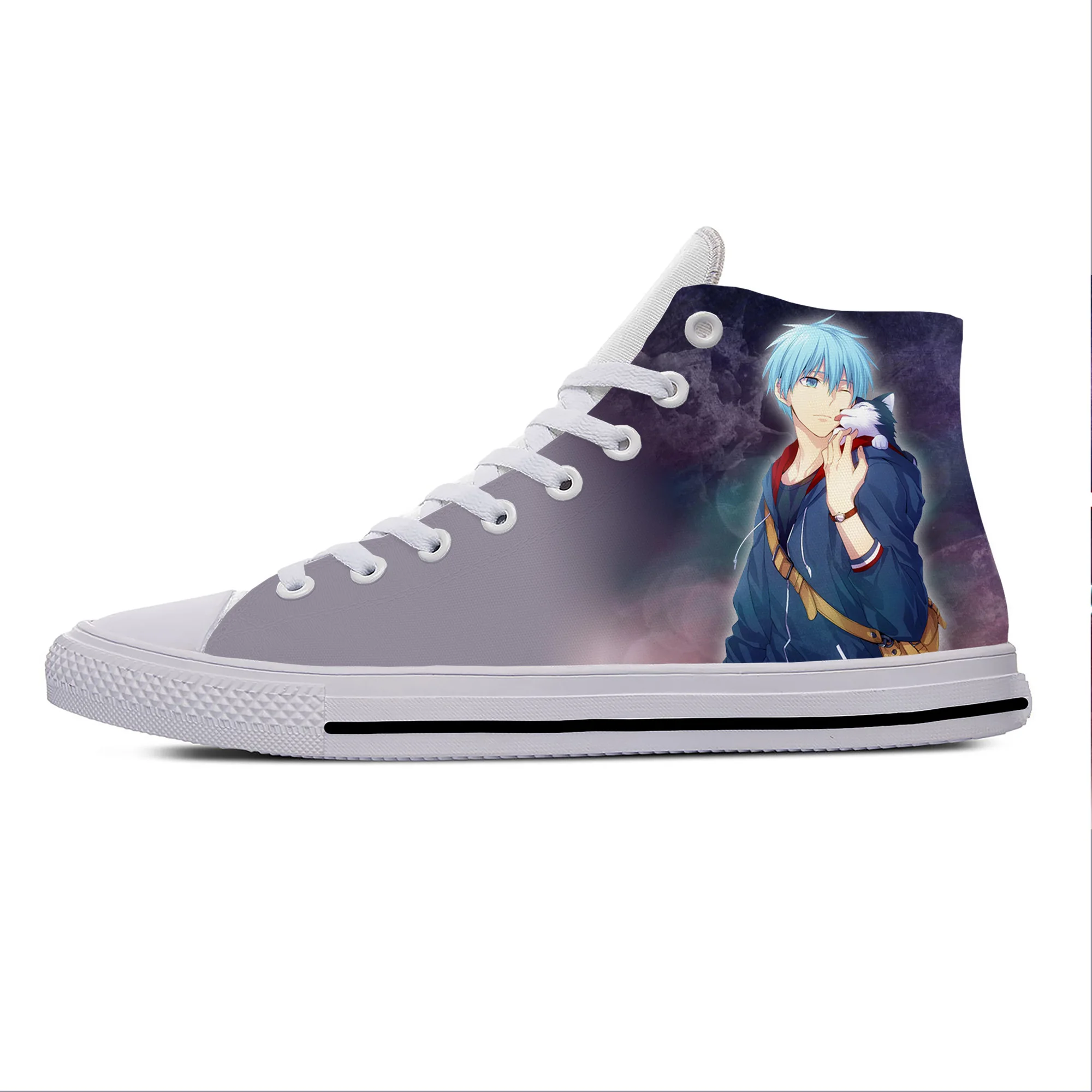 

Anime Kuroko No Basket Basuke Basketball Tetsuya Casual Cloth Shoes High Top Lightweight Breathable 3D Print Men Women Sneakers