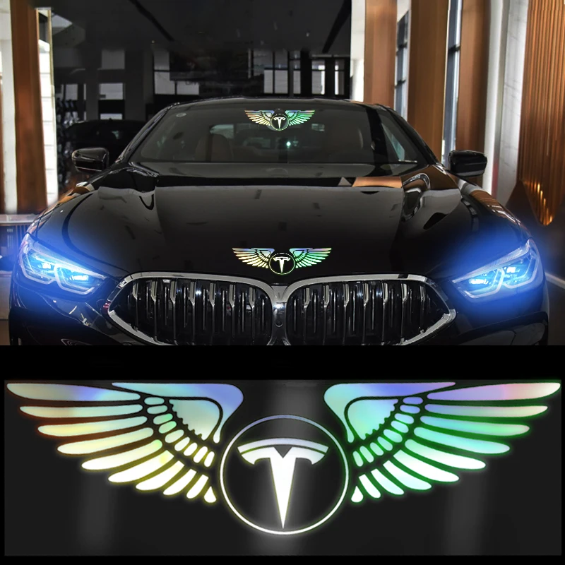 

Angel Wing Reflective Car Body Logo Sticker Car Decoration Decals For Tesla Model 3 Model X S 2016-2020 Decals TM3 TMX TMS Decal