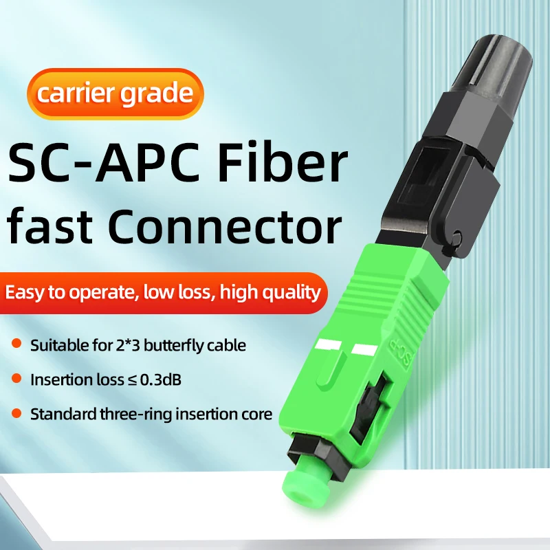 100pcs UPC APC Fast Connector Embedded Connector FTTH Tool Cold Fiber Fast Connector SC Fiber Optic Connector
