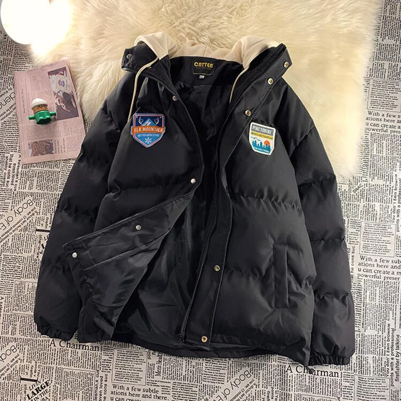 Y2K  Fashion Cool Holiday Two Pieces Of 2023 New Hooded Cotton-Padded Clothes For Men And Women'S Outerwear For Couples Winter