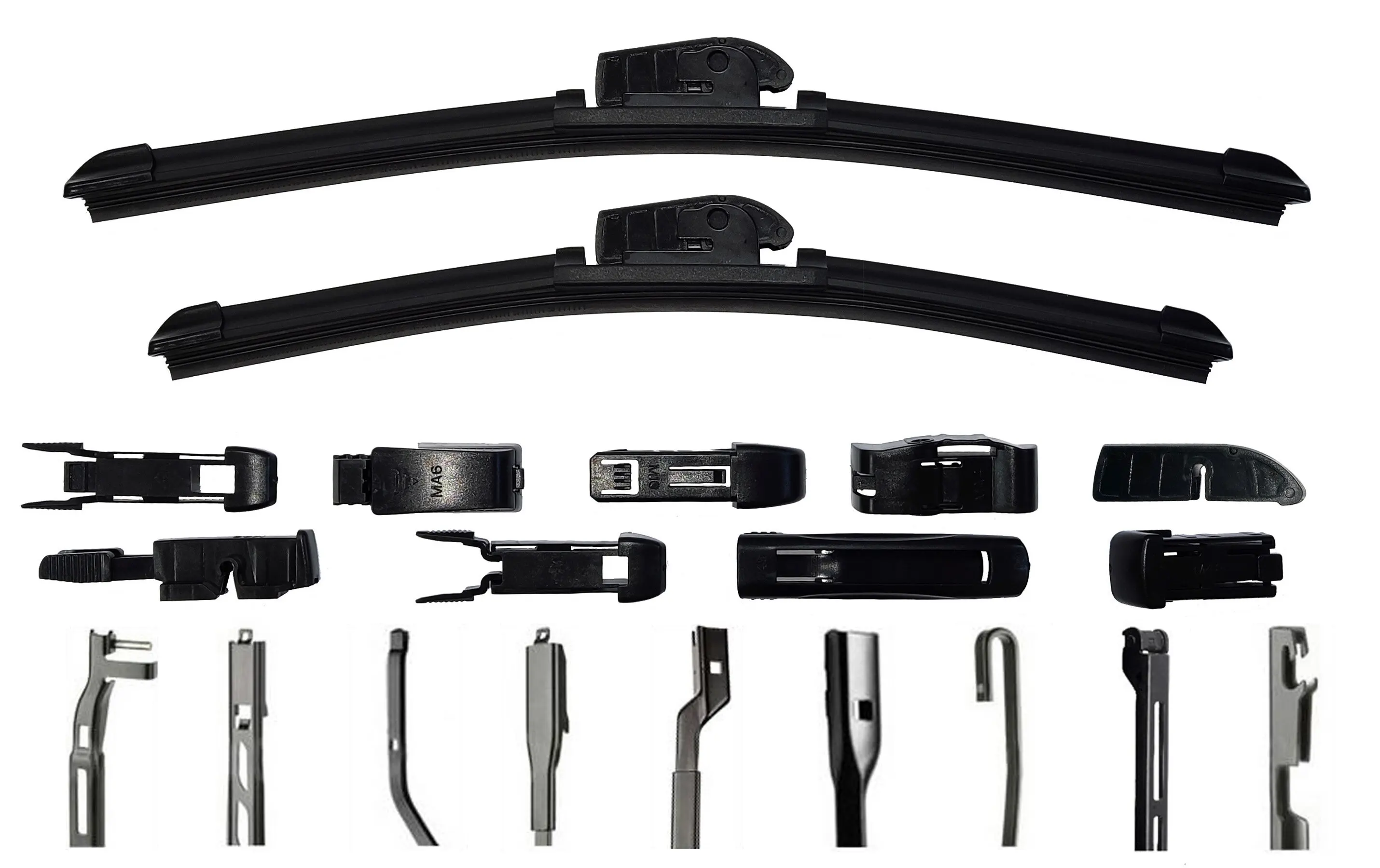 Щетки стеклоочистителя (комплект 650 мм. и 350 мм.), FORA 4RA20.4131, бескаркасные, 9 адаптеров.