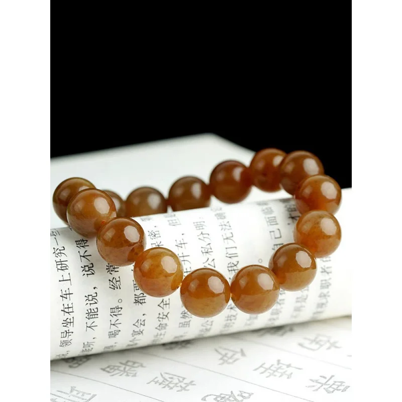 Синьцзян Хэтянь Коричневые нефритовые бусины Браслет с одним кольцом Циамо