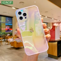 gradient color transparent case for iphone 12 13 11 pro max x xs xr 7 8 plus shockproof rainbow laser aurora cover tpu coque