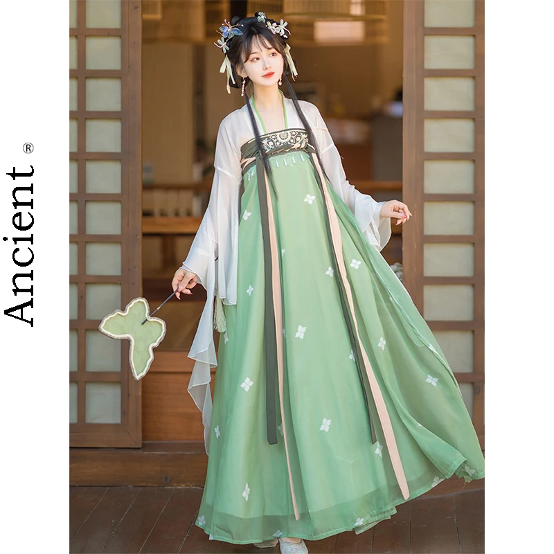 

Tang Dynasty Costume Chinese Style Hanfu Literary and Artistic Fairy Retro Korean Costume Cosplay Stage Performance Dance Set