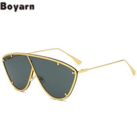 boyarn new large frame sunglasses steampunk net red personalized wind proof onepiece sunglasses cross border colorful frame