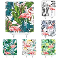 tropical animals flamingo shower curtains bathroom decor frabic watercolor plant flowers waterproof polyester bath curtain home