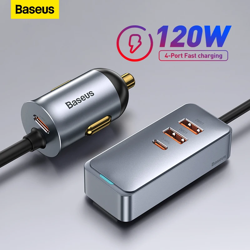 Baseus – chargeur de voiture rapide 120W PD QC 3.0 PD 3.0  pour iPhone 14 13 12 Samsung type-c  USB