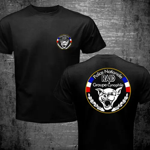 

Amazing Tees Men t shirt Double-sided Oversized New France Special Elite Police Forces Unit GIGN Raid k-9 Canine Dog T-shirt