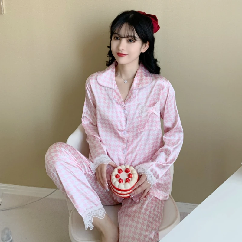 Женские пижамные комплекты летнее Атласное Белье для сна сексуальное белье