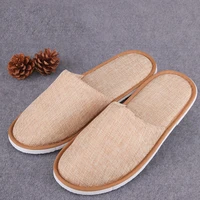 2022 new simple unisex cotton and linen slippers hotel travel spa portable men slippers disposable home guest indoor slipper