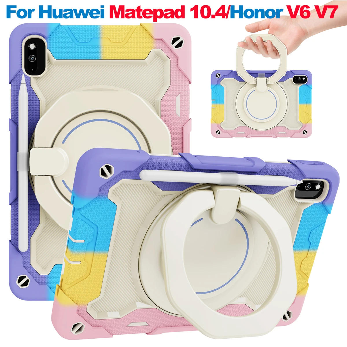 

Чехол для Huawei Matepadpro 10,4, защитный чехол с плечевым ремнем, противоударный, антискользящий, для Honor V6 V7, чехол для планшета