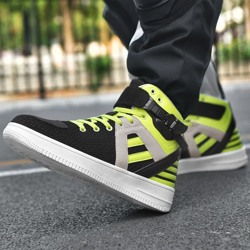 

Мужские мотоциклетные ботинки с резиновой подошвой, Нескользящие, Нескользящие, для езды по бездорожью