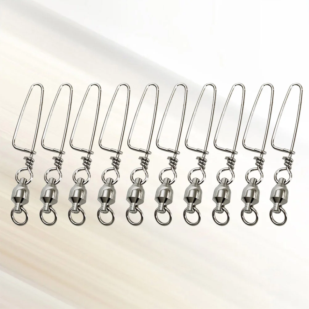

10 Pcs Snap Fastener Fishing Swivel Clip Metal Snaps Fishing Snap Swivels Swivel Hook Fishing Hanging Fishing accessories