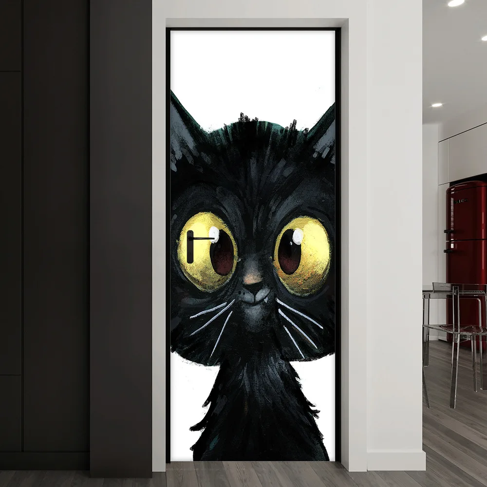 

Creative 3D Door Stickers Home Decor Removable Self Stick Wallpaper Waterproof Renovation Bedroom Stickers Decorative