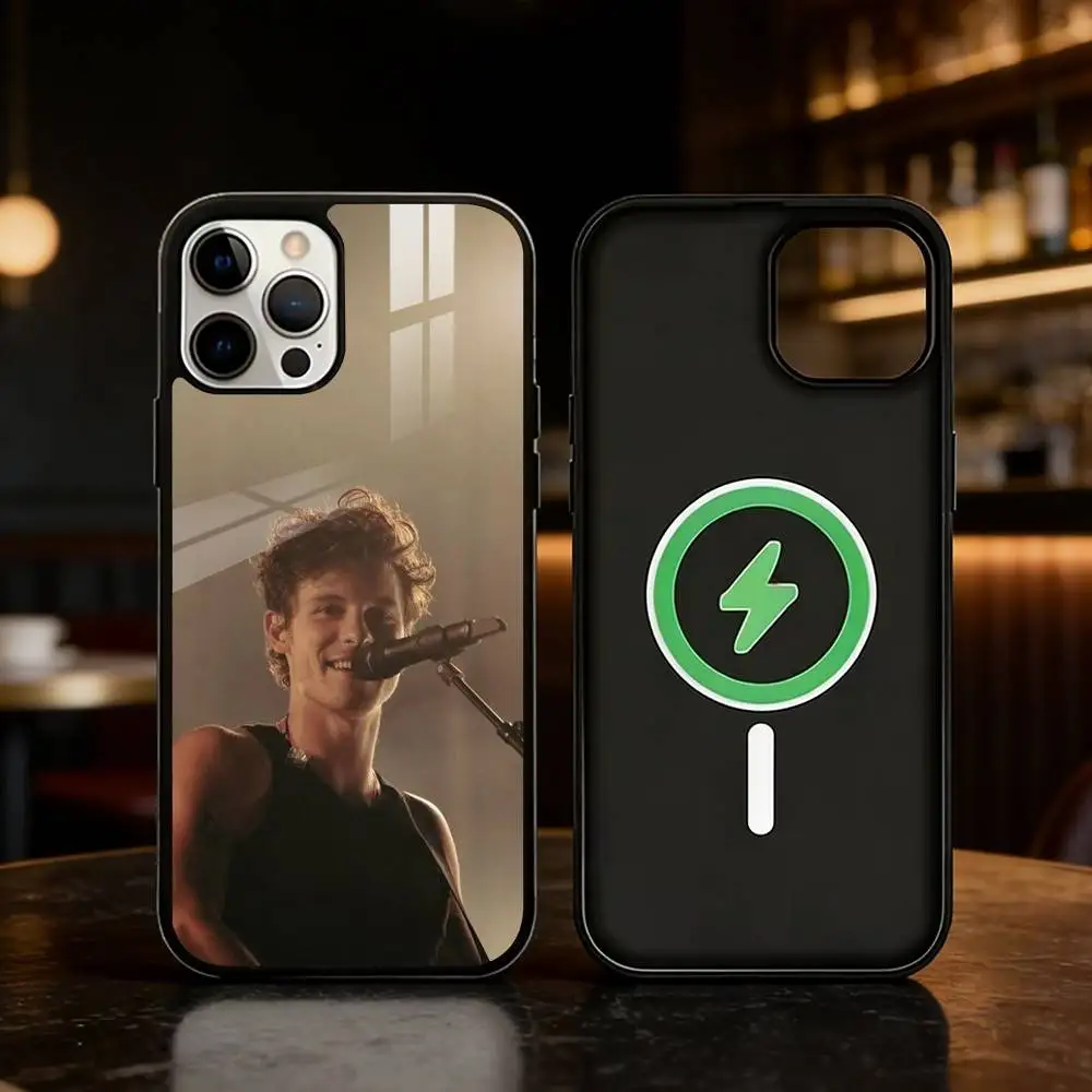 Фото Чехол для телефона S-Shawn Mendes с рукописным дизайном для iPhone 17 16 15 14 13 12 Pro Max Plus, зеркальный, с беспроводной магнитной зарядкой №4