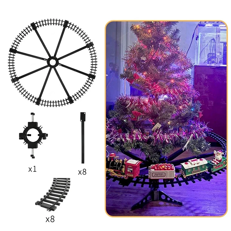 

Christmas Train Track Hanging Frame Electric Toys Railway Car With Sound Light Rail Christmas Tree Decoration New Year's Gifts