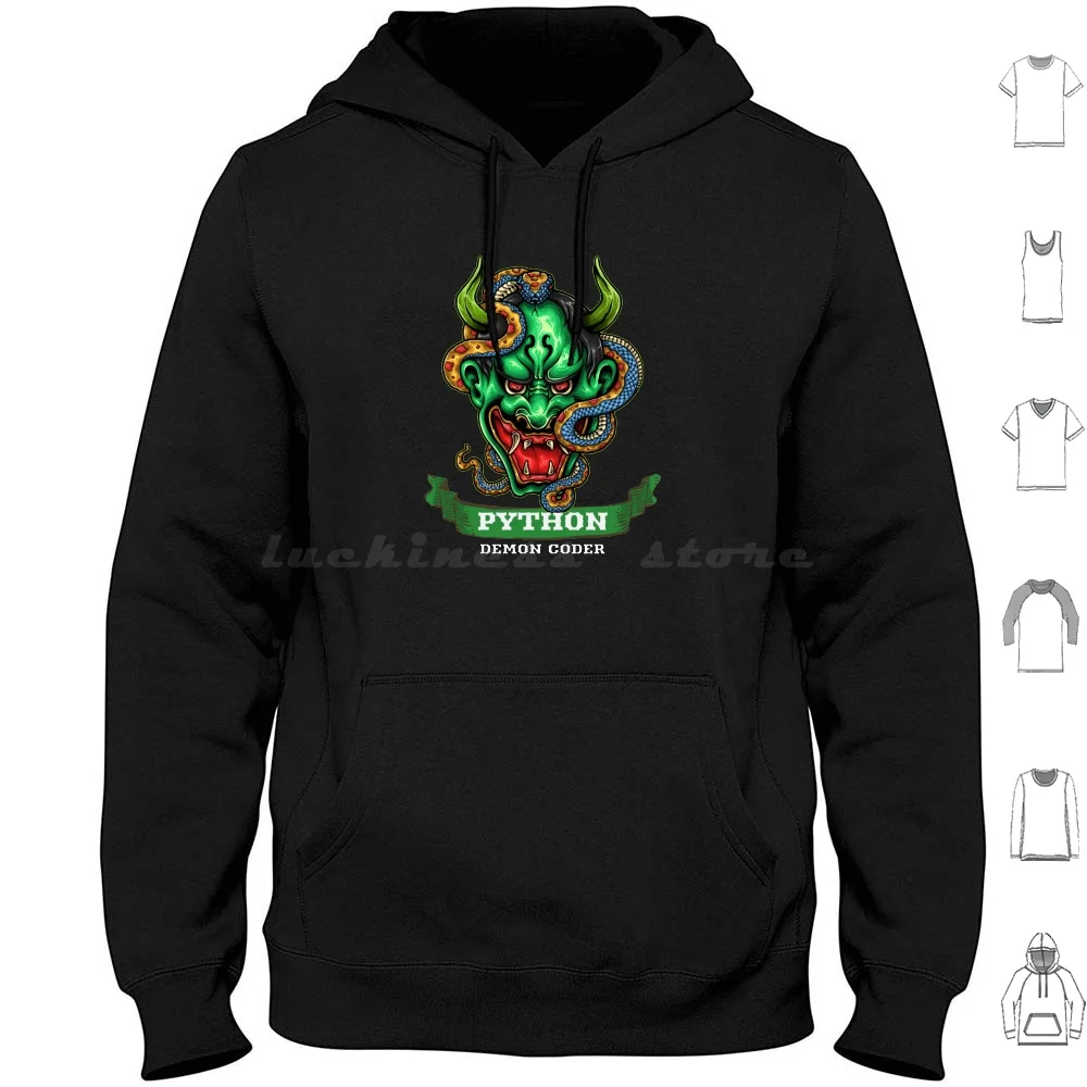 

Python Demon Coder Hoodies Long Sleeve Hacker Linux Hacking Geek Hack Code Nerd Computer Programmer Kali Programming