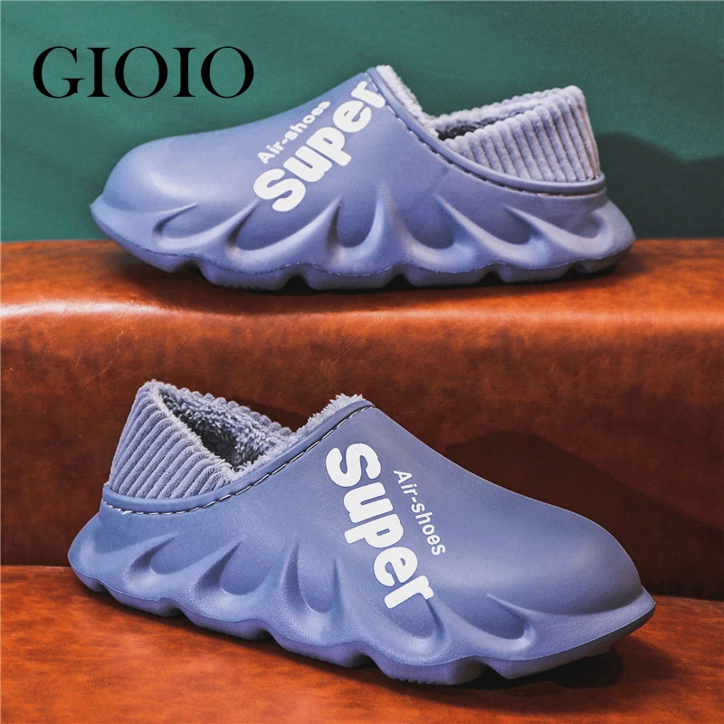 2023 New Winter Slippers Warm Men Shoes Waterproof Women Couples Non-Slip Plush Cotton Indoor Outdoor Kids Home Autumn Children