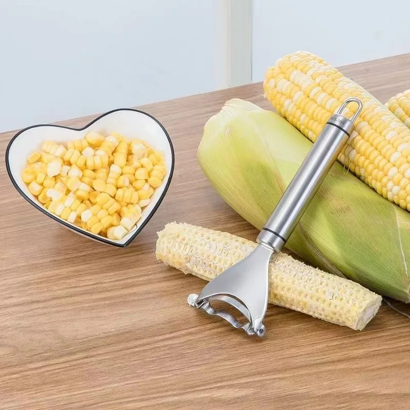 

Kitchen Corn Peeler Fruit And Vegetable Tools Stainless Steel Corn Cob Remover Corn Cob Cutter Razor Kitchen Gadgets