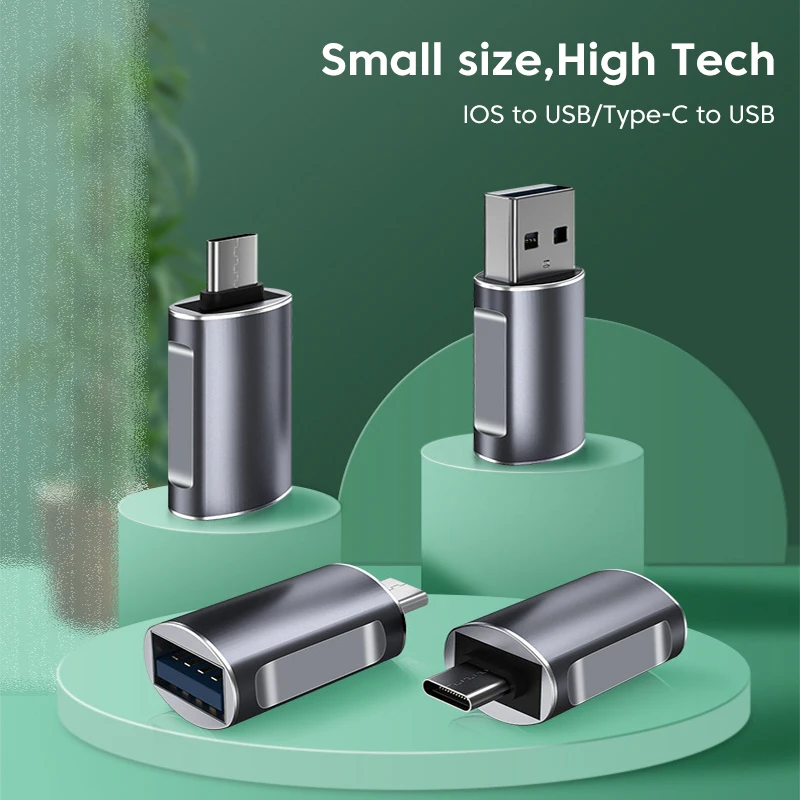 

OTG Type C/Micro/Lightning to USB 3.0 Type C Male To USB Data Transfer Adapter For Huawei iPhone XiaoMi Samsung OTG Connector