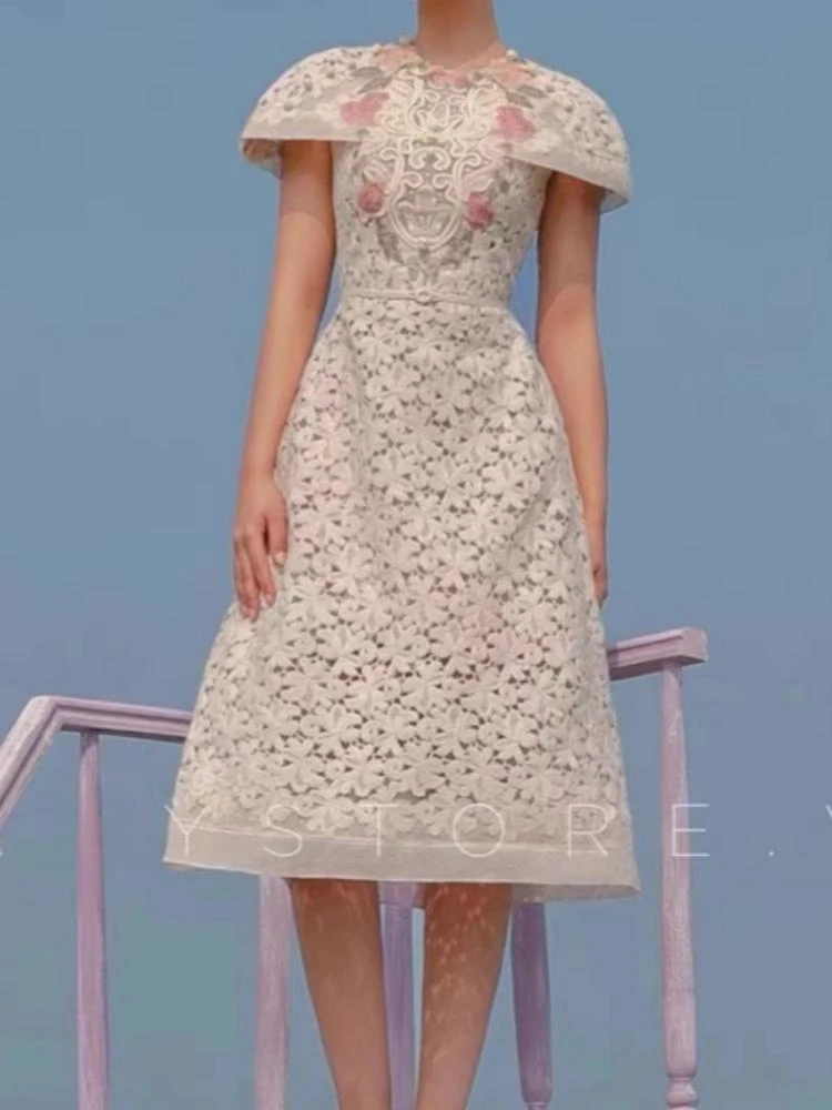 Женское кружевное платье-трапеция винтажное привлекательное Сетчатое платье с