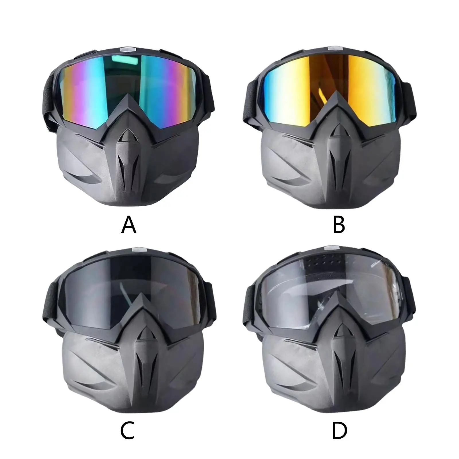 

Motorcycle Goggles Mask Helmet Riding Goggles Removable Fit for Skiing Ski