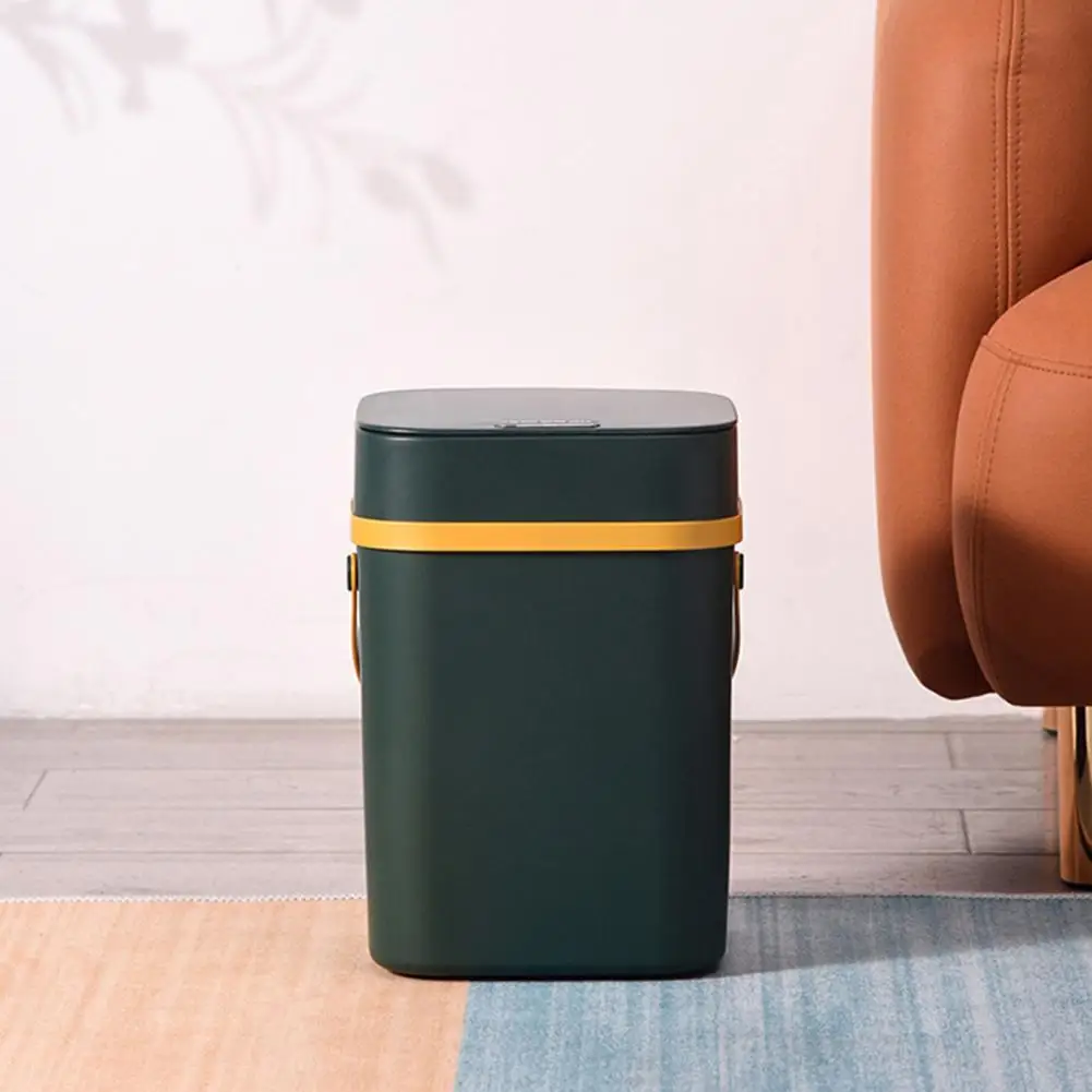 

Smart Trash Can Convenient One Button Opening Press Ring Design Plastic Induction Rubbish Bin for Living Room