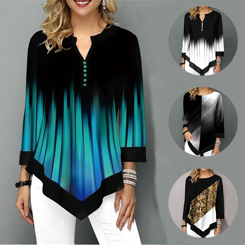 

New Oversized Summer Elegant Fashion 3/4 Sleeve T-Shirt for Women Pullovers Casual Tops Loose Harajuku Y2K Tees Roupas Femininas