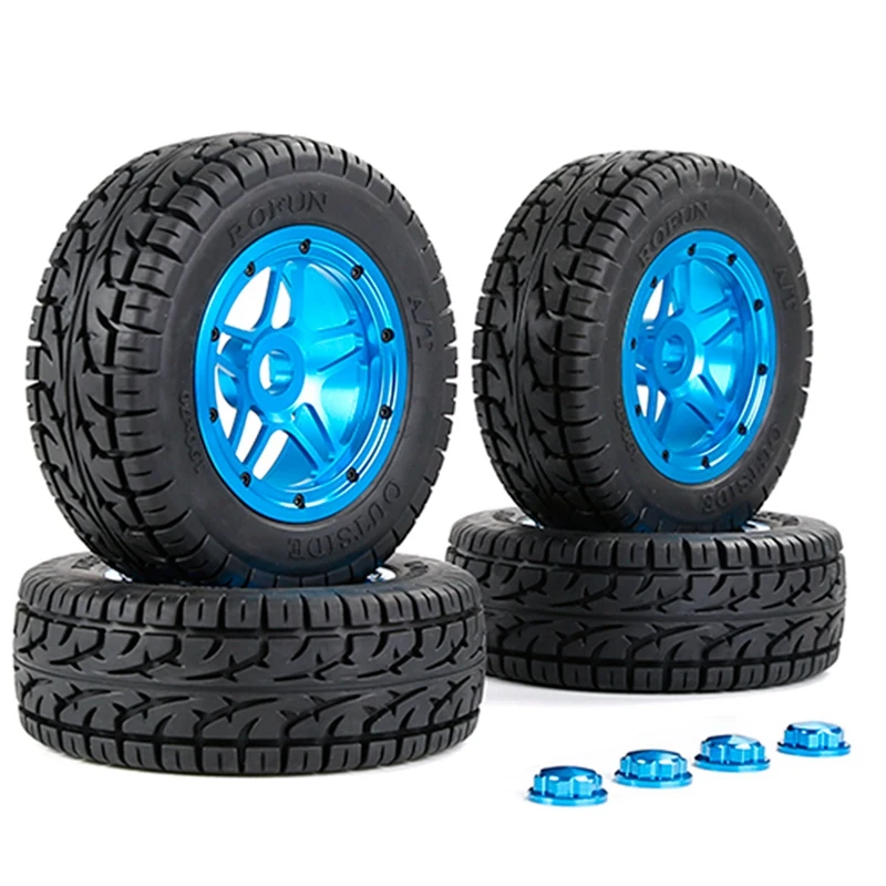 

RC Car Accessories Metal+Rubber Off-Road Car Tires Five Star Wheel Hub Kit For 1/5 Losi 5Ive T ROFUN ROVAN LT Kingmotorx2 Blue