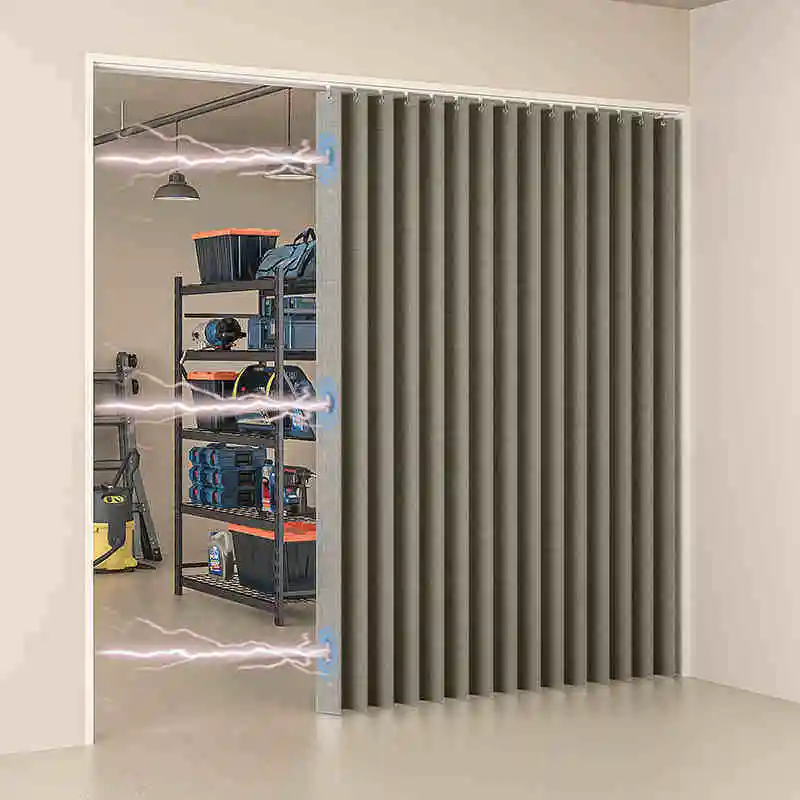 Складные дверные шторы Натуральные затемняющие плиссированные дверные шторы с крючками для двери, дверные шторы в стиле гармошки