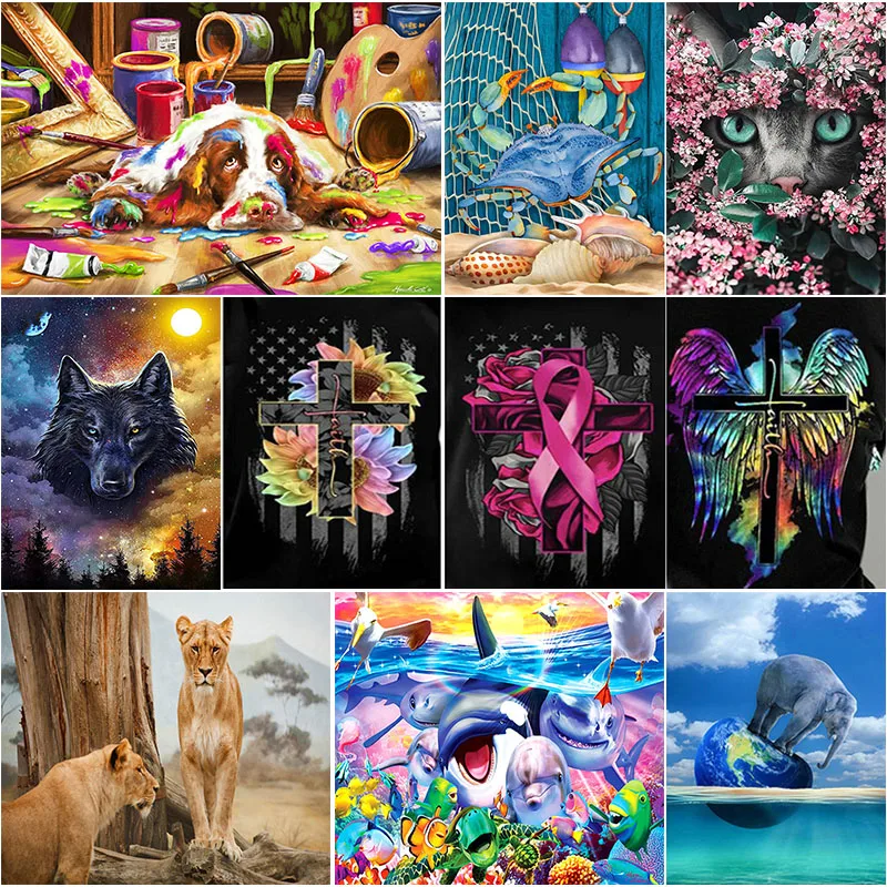 

Алмазная 5D картина «сделай сам», вышивка крестиком с волком, животным, пейзаж, мозаика, полное покрытие, круглая Алмазная вышивка, стразы, до...