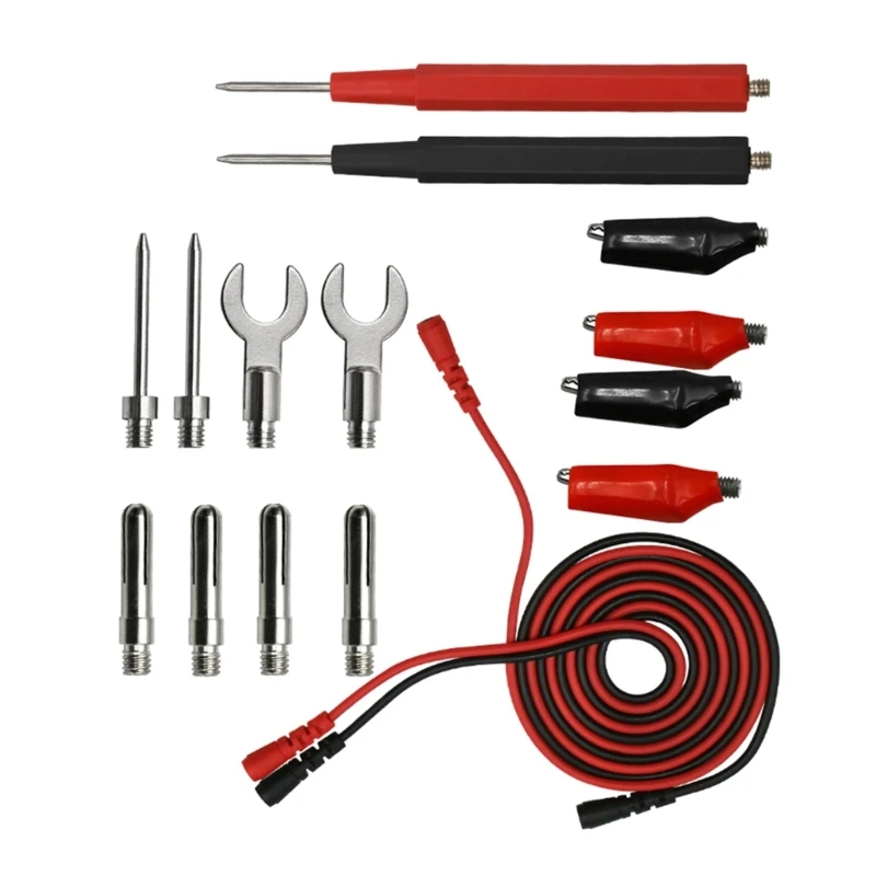 

Test Lead Kit 4mm Banana Plug To Test Hook Cable Replaceable Multimeter Probe Test Wire Probe Alligator Clip