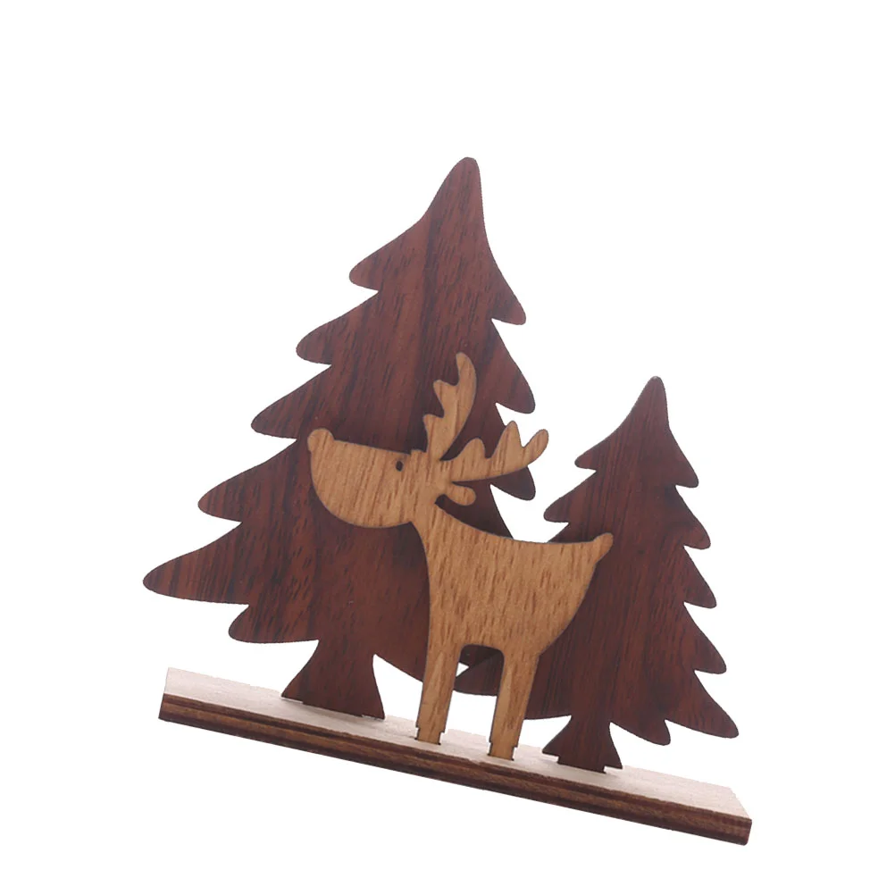 

Wooden Elk Decoration Christmas Decorations Centerpieces Table Party Adornment Desktop Snowflake Ornamentstables Snowman Diy