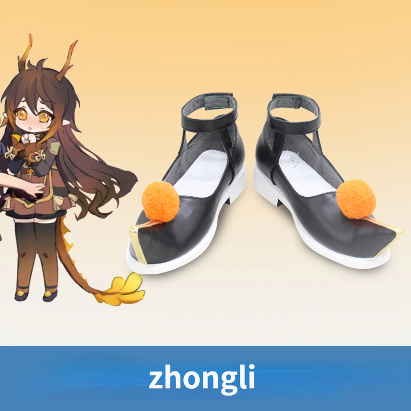 

Обувь из искусственной кожи для косплея в стиле аниме Genshin Impact Zhongli, мужская, для секса, сценических игр