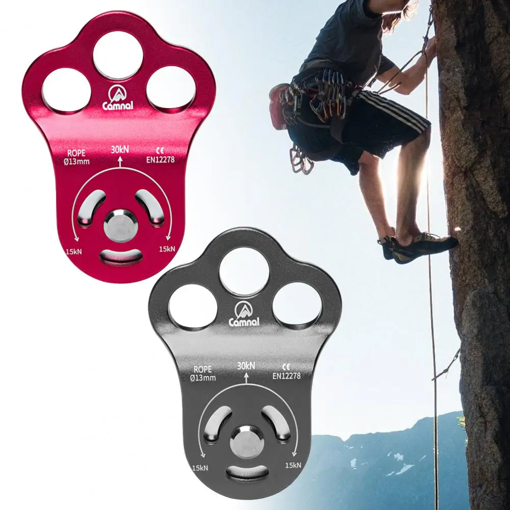 

Pulley Block Strong Bearing Capacity High Strength Three Holes Rock Climbing Single Pulley Bearing for Outdoor Sports
