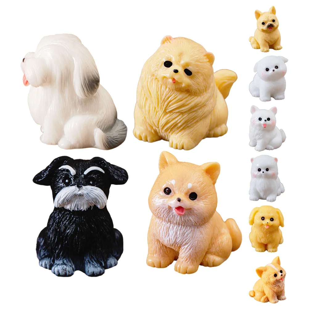 

10 Pcs Micro Landscape Puppy Cute Dog Toys Tiny Figurines Mini Resin Animal Statue Figure Miniature For Crafts
