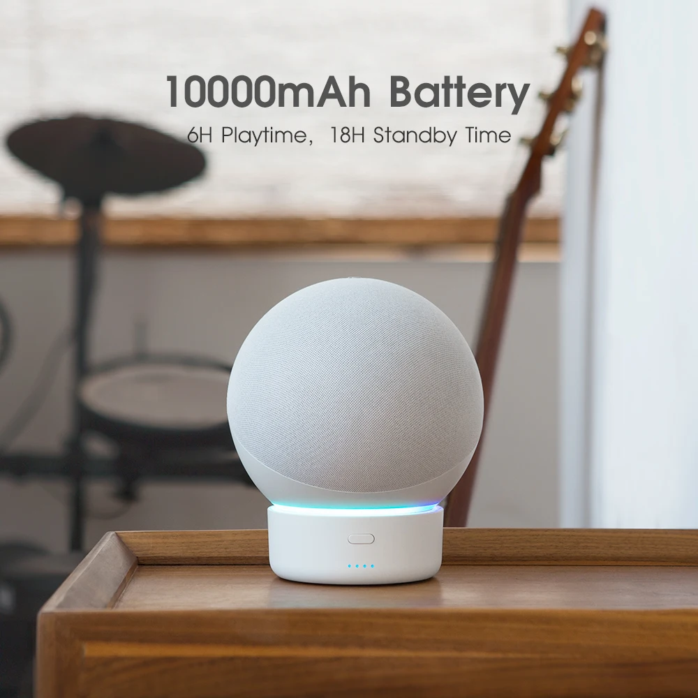 

GGMM New Arrival Docking Station For Amazon Alexa Echo 4th 10000mAh Battery Base For All-New Echo4 Portable Holder Power Supply