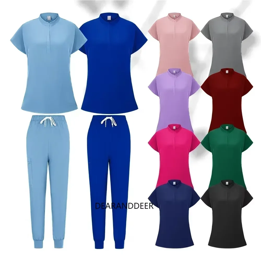 Dental pet hospital pharmacy clinic beauty salon uniform multicolor high elastic soft suit suitable for doctors and nurses.