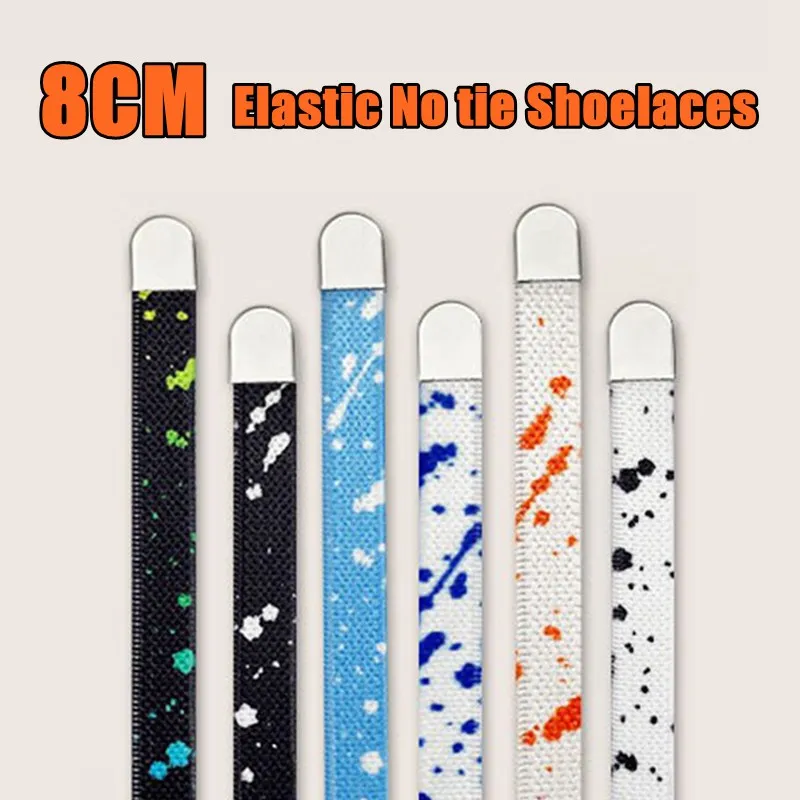 

Splash Ink AF1 Shoelaces Rainbow Elastic No Tie Shoelaces Sneakers Quick Flat Sports Casual Basketball Shoe Laces Accessories
